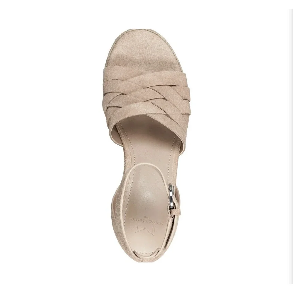 Woman's Heels Marc Fisher‎ LTD Oaten Espadrille Platform Sandal Natural Size 10M